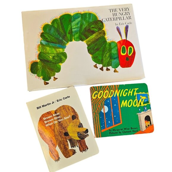 Classic Childrens Book Lot Eric Carle Very Hungry Caterpillar Goodnight Moon - Picture 1 of 16